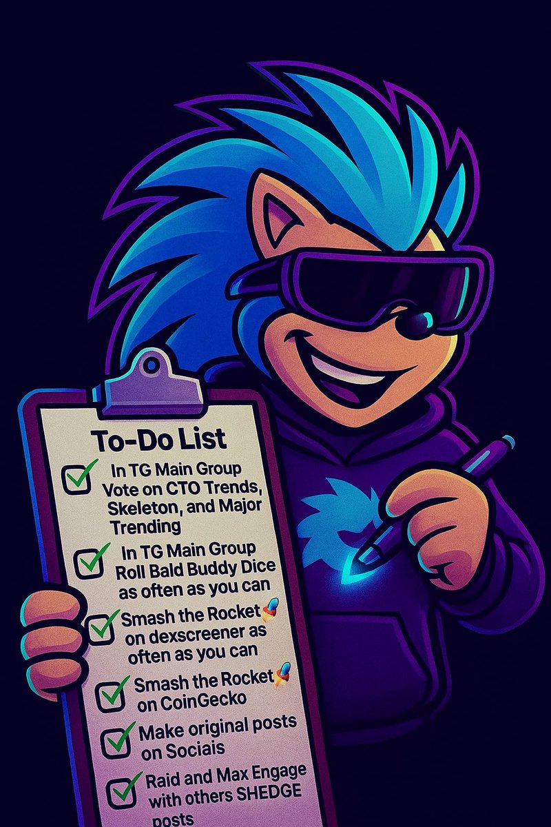 Daily To-Do List for all of us holders to help get $HEDGE out there!

The more eyes that see what we’re building, our vision for where we want to go, and our roadmap to get there the better! We don’t want anyone to miss the opportunity to be a part of something real!