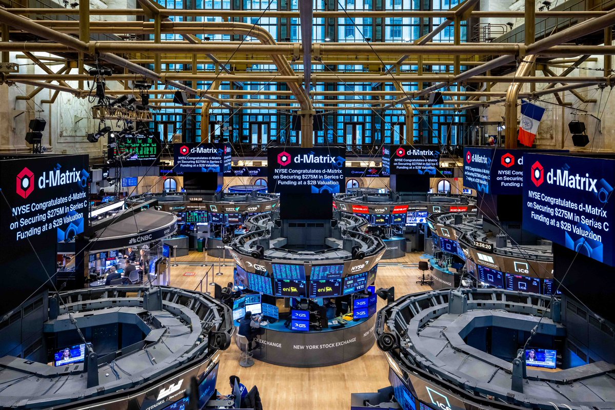 dMatrix_AI's tweet image. d-Matrix celebrates our $275M Series C at a $2B valuation, powering the Age of Inference and redefining AI inference performance from silicon to software.

🔗 d-matrix.ai/announcements/…

#dMatrix #AIInference #GenerativeAI #SeriesC #NYSE #AgeOfInference #AIHardware