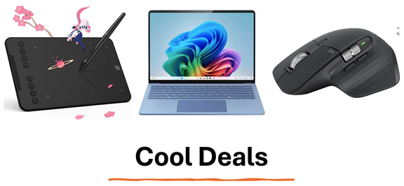 rjmans's tweet image. 🆒 Cool Deals - November 12, 2025

🖥️ #MicrosoftSurface Laptop 7: Fast, bright touchscreen perfect for Paint projects. Overall Pick! $862.48

🎨 #XP-Pen Deco Mini7 Tablet: Affordable drawing tablet for Windows Paint users. Save 20% $31.99

💡 #Logitech MX Master 3S Mouse:…