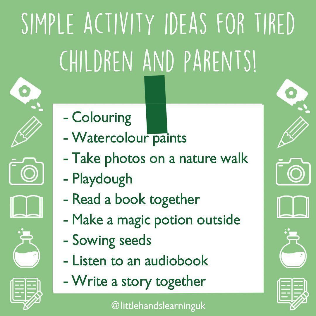 InspiredLearne1's tweet image. Here are some simple activity ideas for when both children and parents are feeling tired. They focus on calm, presence, and sensory engagement—no complex prep needed! 

What&apos;s your go-to activity when you&apos;re all running on empty?👇 

📸 ig: littlehandslearninguk 

#parentingguide
