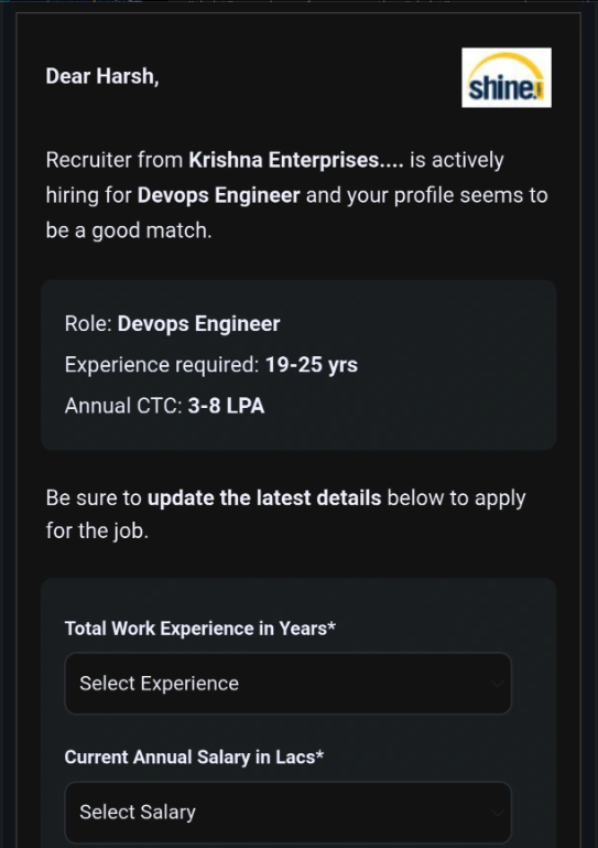 Apparently you only need 19-25 years experience to work as a devops engineer and make $4k-$10k/year. That right $4k-$10k per "year". DevOps itself is about 15 years old