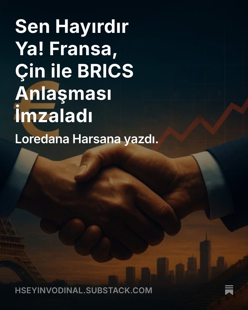 Fransa’nın gizlenmeye çalışılan BRICS anlaşması, şu anda Avrupa’daki en önemli jeopolitik değişimlerden birini temsil ediyor ve Fransa-Çin ortaklığı, geleneksel ittifakların finansal zorluklar altında çöktüğü bir dönemde derinleşiyor.
hseyinvodinal.substack.com/p/sen-hayrdr-y…