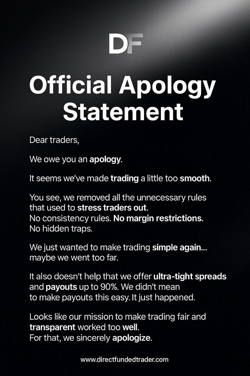 Direct_Funded's tweet photo. Official Statment! https://t.co/TJZoLABZFt