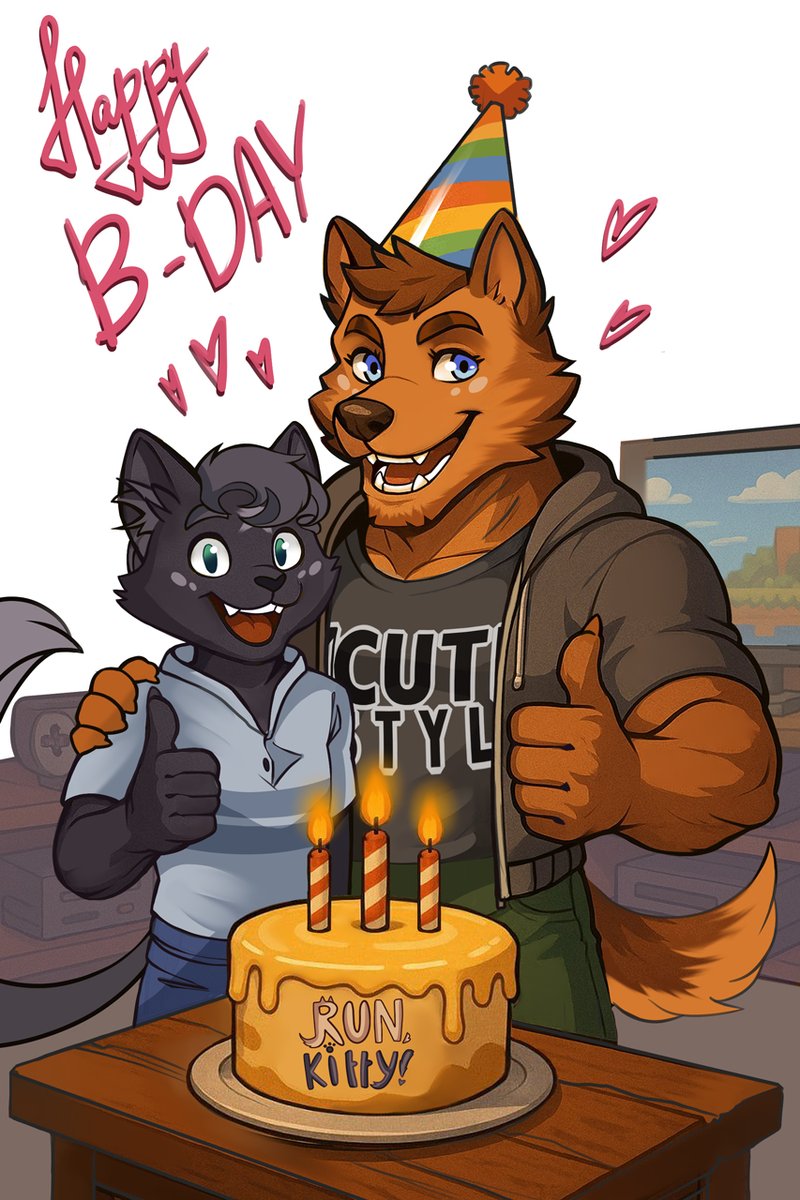 strongandfurry's tweet photo. Hello everyone! 👋

Today is November 12, which means it’s time to celebrate the anniversary of our game "Run, Kitty!" — and this year, unbelievably, it’s already 4 years old!
Time really flies. Way too fast! ⌛
Richard and Simon are here to congratulate all players!🎁 https://t.co/Io9pAkit3F
