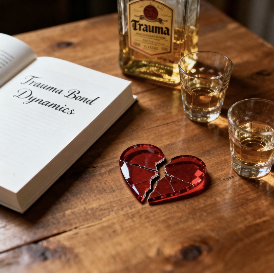Psychinterrupt's tweet photo. Trauma Bonds &amp; Tequila: Same Cycle, Different Drug
A five-part series on pain, patterns, and why we chase the high after the fall. 
Read ↓
Why We Chase Highs After the Fall

https://t.co/a5cpRiy1nT https://t.co/N8nJ5FTBq1