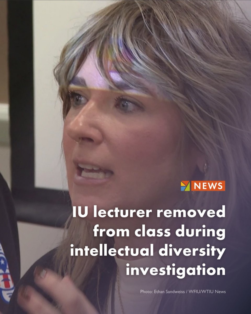 Indiana University has temporarily removed a lecturer, Jessica Adams, from her "Diversity,  Human Rights, and Social Justice" class while investigating a student complaint about a graphic she used in a lecture. 
She thinks "Make America Great Again" is a form of "covert white