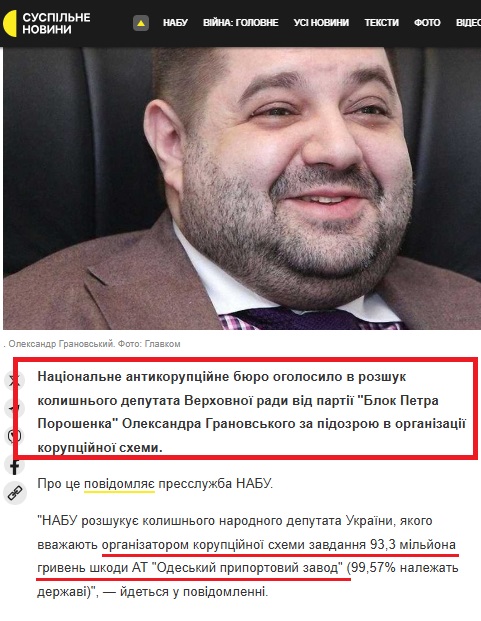 корупціонери з Блоку Петра Порошенка
клієнт НАБУ Грановський з помічницею