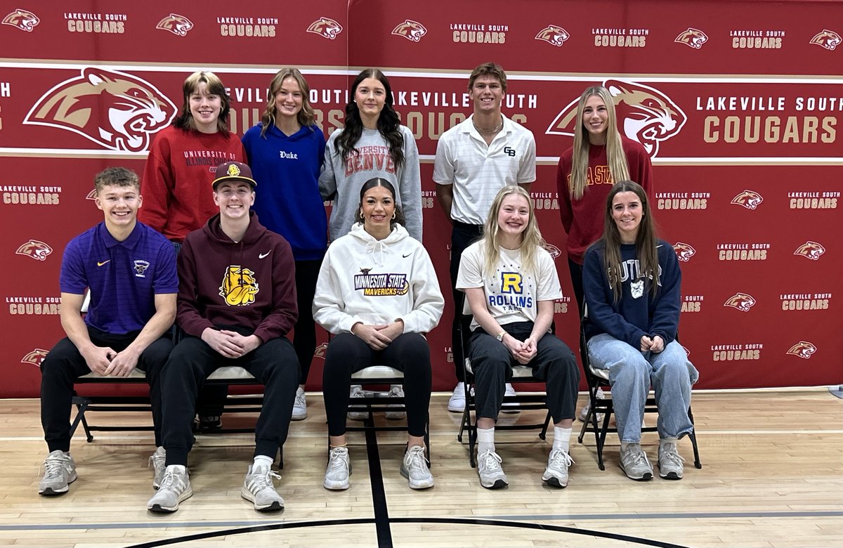 LSHS_Cougars's tweet image. Congrats to the 10 LSHS Student-Athletes who committed to playing NCAA sports in 2026 today during the November 12th signing period. Ana Clemon, Eva Welsch, Romi Chlebecek, Grady Evenson, Trinity Jensen, Kash Bodden, Reid Marland, Amaya Pahl, Ashlyn Williams, Molly Oehlerts