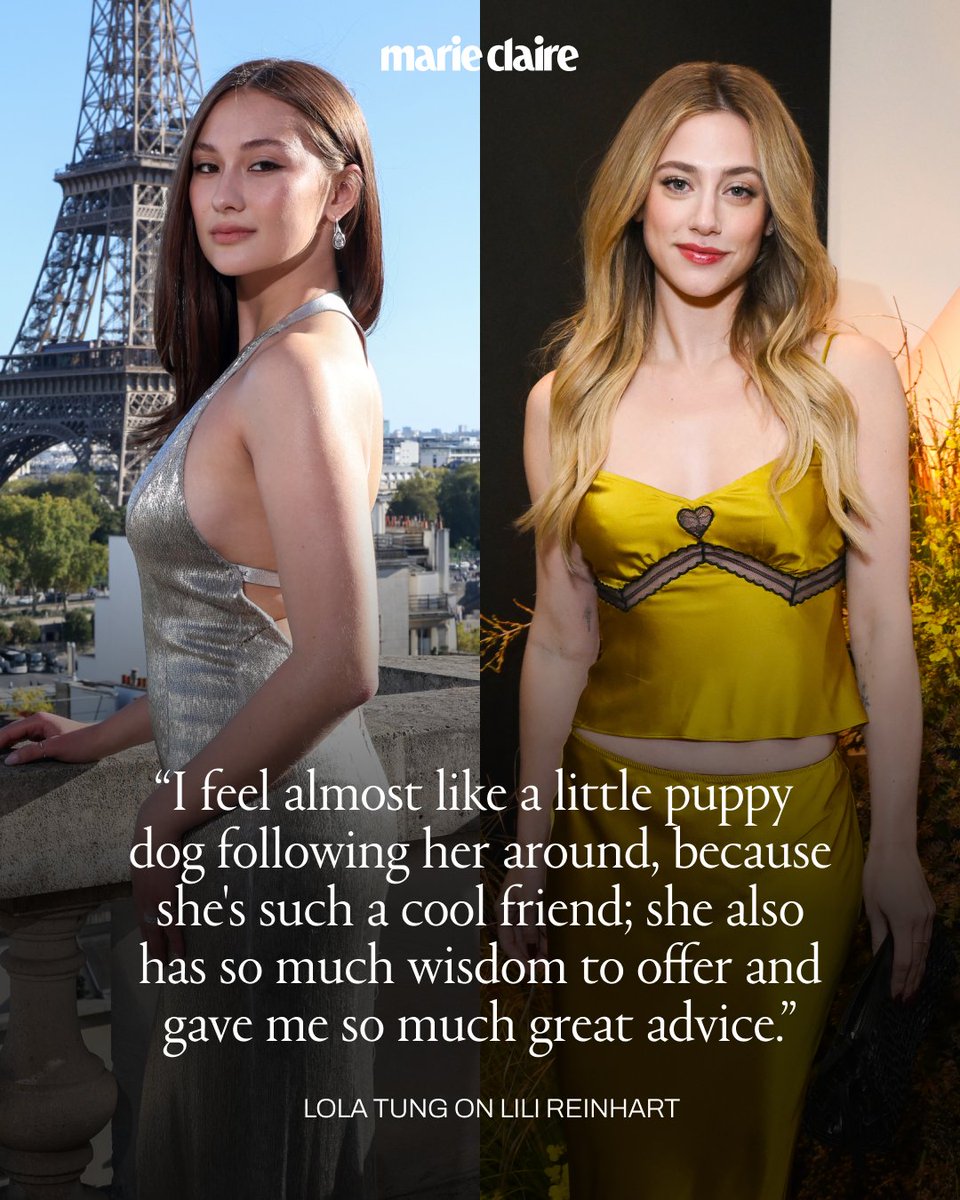 marieclaire's tweet image. Name a more iconic duo, we&apos;ll wait 💕 In our Next Gen Issue, #TheSummerITurnedPretty’s #LolaTung gushes over cover star @lilireinhart, after bonding on the set of #ForbiddenFruits. 

🔗: marieclaire.com/culture/lili-r… 

Photos: @gettyimages