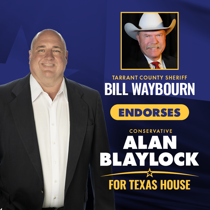 Proud to have the support of Tarrant County Sheriff Bill Waybourn, a true champion for law enforcement and public safety. I’ll always back the blue and fight to keep our communities safe.