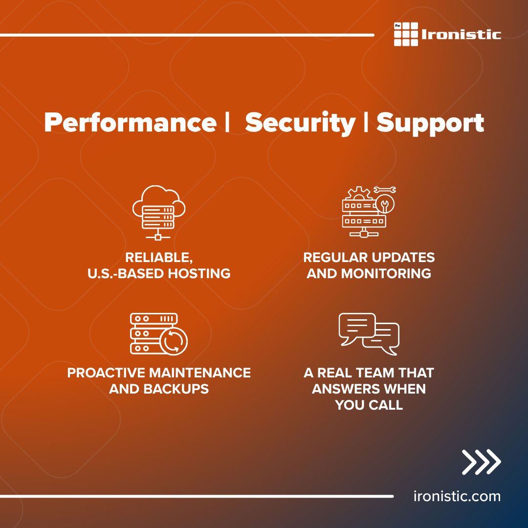 IronisticWeb's tweet image. At Ironistic, we handle everything behind the scenes: hosting, security, updates, and maintenance, so you can focus on running your business (not fixing your website).

Learn more:
ironistic.com/what-we-do/web…

#WebsiteHosting
