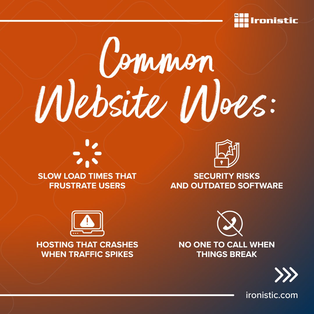 IronisticWeb's tweet image. At Ironistic, we handle everything behind the scenes: hosting, security, updates, and maintenance, so you can focus on running your business (not fixing your website).

Learn more:
ironistic.com/what-we-do/web…

#WebsiteHosting