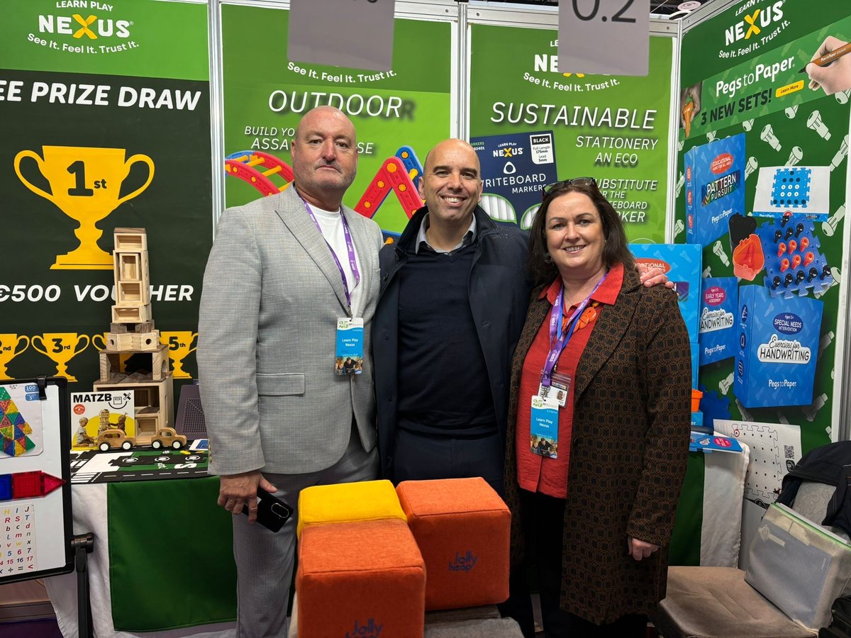 Wonderful to see Matt from Polydron stop by to say hello to the Learn Play Nexus team!
Our two companies share the same DNA — both founded by the inspirational Ronan Harvey, who started Polydron and later Learn Play Nexus.
It was a pleasure to have Matt visit our stand, and we’re