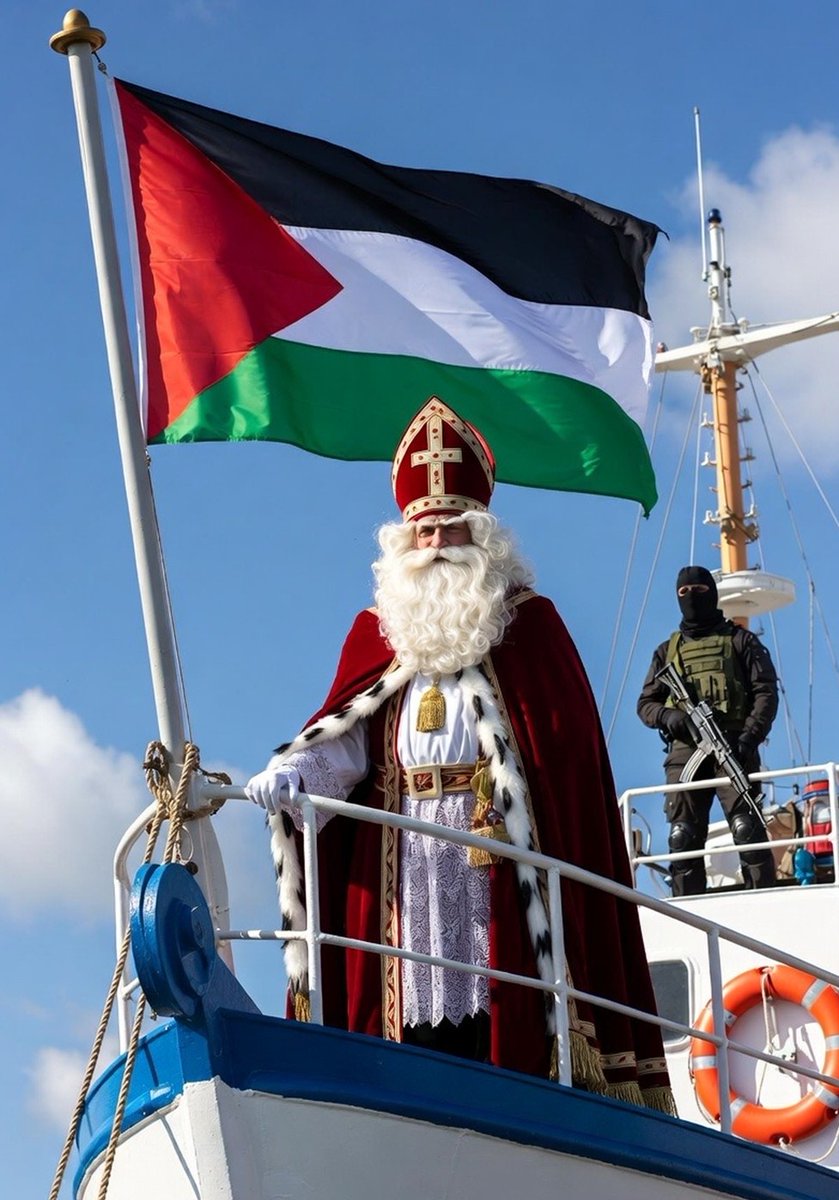 Vanavond in het #Sinterklaasjounaal: 
"Alle kindertjes in Nederland zijn een beetje verdrietig. Het schip van Sinterklaas is namelijk zoek. Zou het aangevallen zijn door de soldaten van die vreselijke president Trump, omdat hij denkt dat er drugs in zitten in plaats van pakjes?