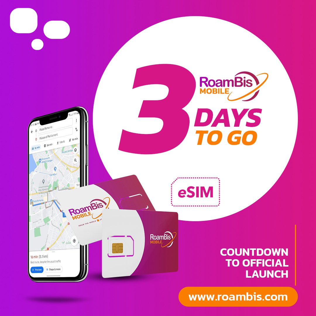 RoamBis_Mobile's tweet image. 3 days to go till the official launch. We promise premium fast connection to over 190 countries around the world. 

 #RoambiseSIM #eSIM #mobiledata