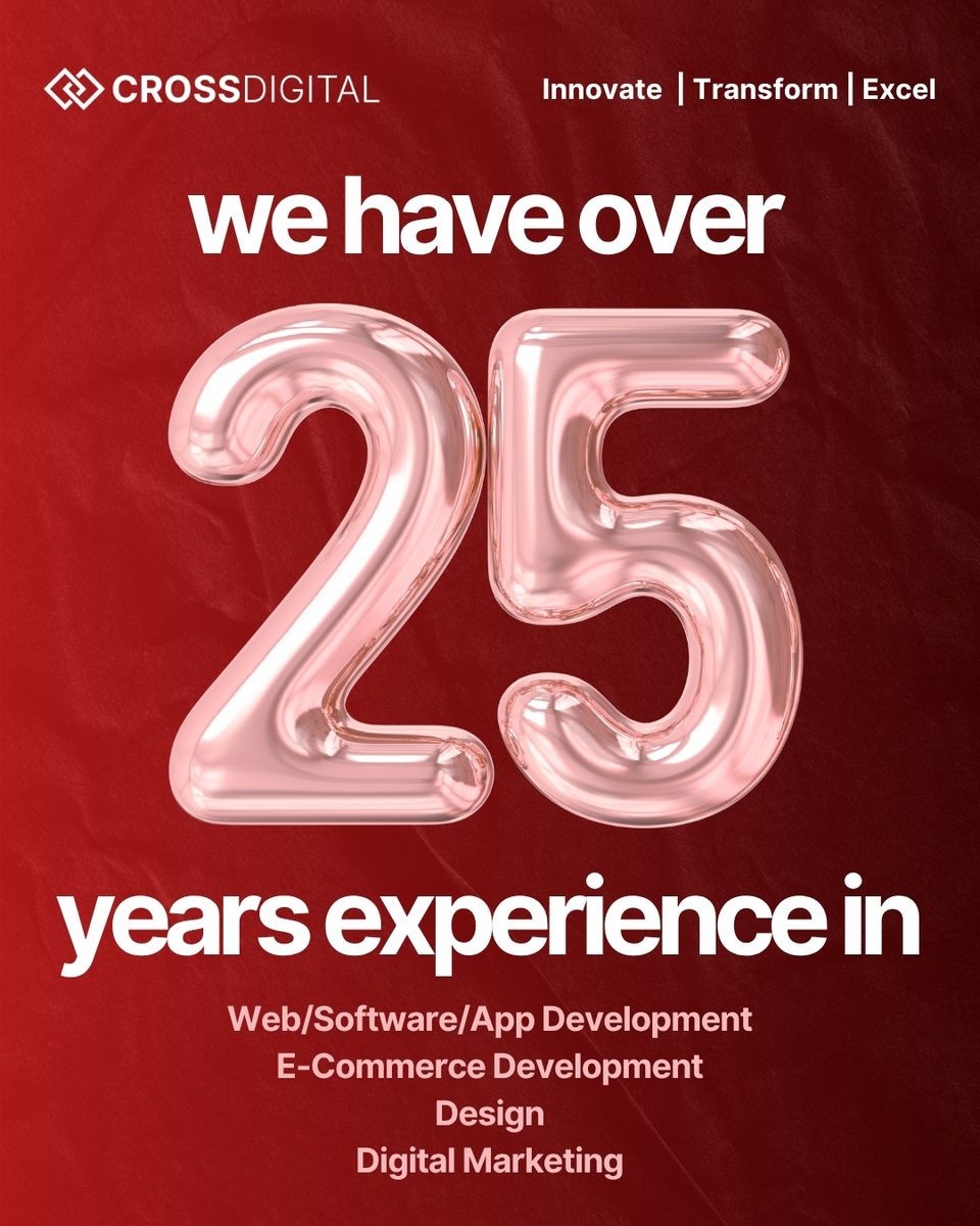 crossdigitaluk's tweet image. With 25+ years of digital expertise, we’ve helped businesses across industries.

🚀 Ready to start your next project? Visit cross-digital.co.uk

#DigitalMarketing #eCommerceExperts #CrossDigital #BusinessGrowth #MarketingAgency #WebDesign #GoogleAds #MetaAds #LetsGrowTogether