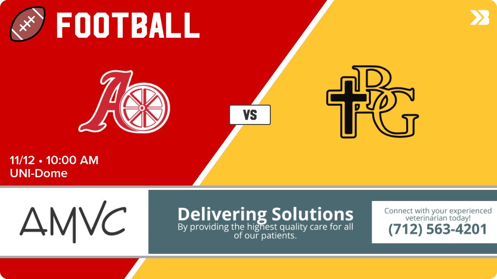 Football (Varsity) Game Day! - Check out the event preview for the The Audubon Wheelers vs The Bishop Garrigan Golden Bears. It starts at 10:00 AM and is at UNI-Dome. gobound.com/ia/ihsaa/footb…