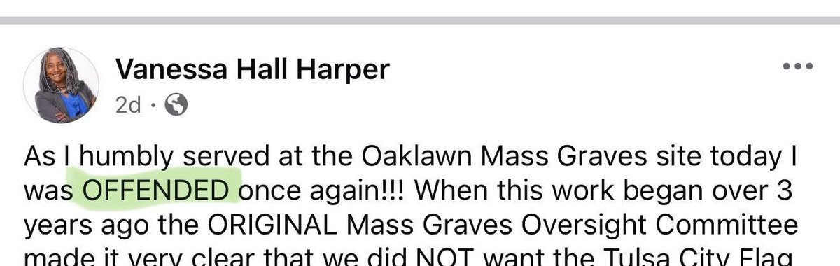 Vjay031's tweet image. 🚨 💵 Tulsa City Councilor Vanessa Hall-Harper, whose ineligible organization received $240,000.00 from the City of Tulsa says she is “OFFENDED.” 🚨 Shocker. What’s far more offensive is your ineligible organization, Black Wall Street Chamber, claiming to be a 501c3 when it…