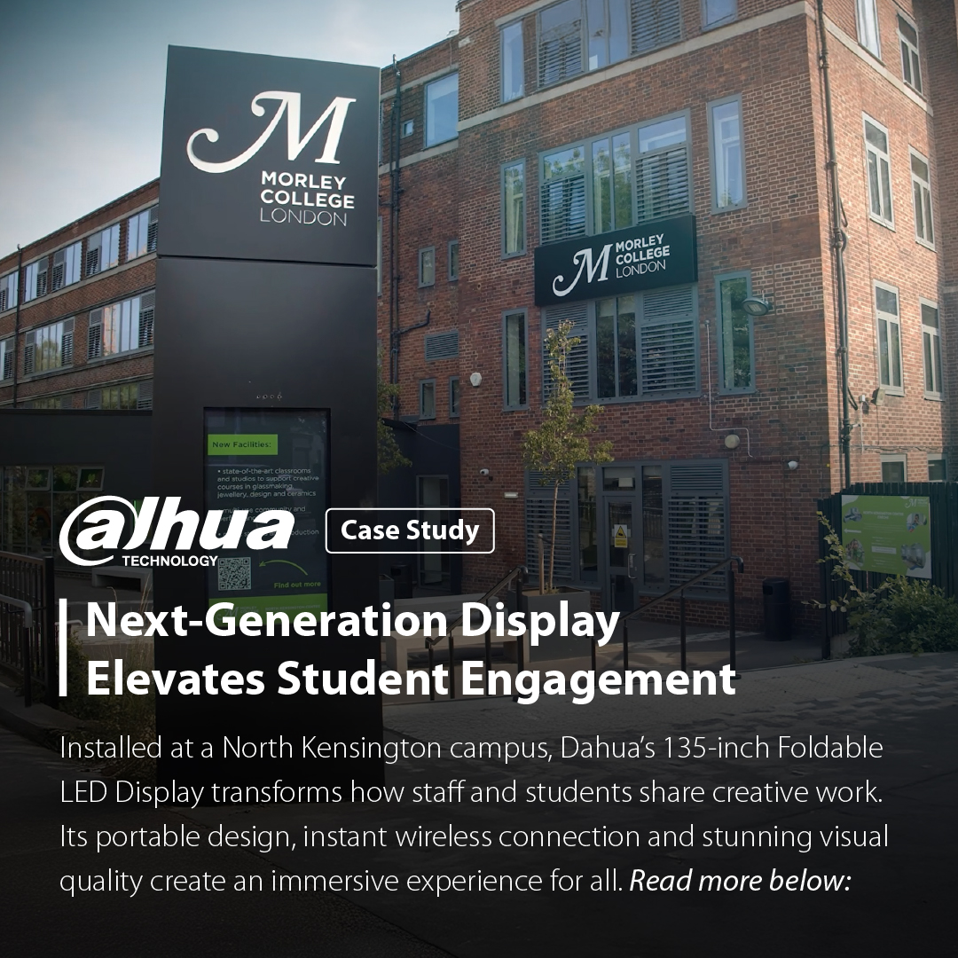 DAHUA_UK's tweet image. Morley College London demonstrates how advanced display technology can meet sustainability goals. Dahua&apos;s Foldable LED Display features a low-power design, reducing operating costs while delivering ultra-clear visuals. 

Learn more : tiny.cc/morleycollege

#DahuaTechnology