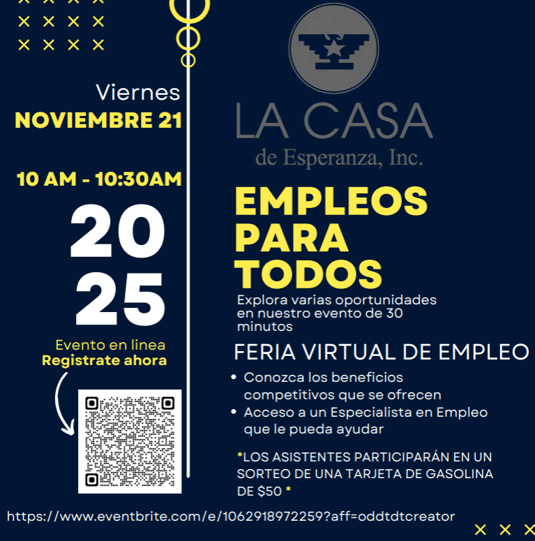 LaCasaWI's tweet image. Looking to end the year with a new career opportunity? 👩‍💼👨‍💼

Join La Casa de Esperanza’s monthly Virtual Job Fair November 21st!

Don’t miss your chance to connect with employers and explore new opportunities.🌍

ow.ly/NRo650Xq7bJ

#VirtualJobFair #WINonProfits #SignUpToday