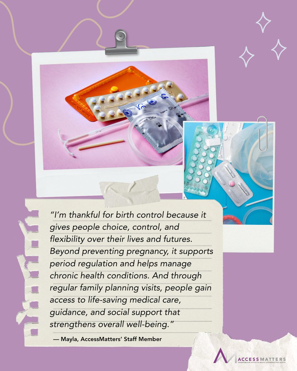 Today is #ThxBirthControlDay! AccessMatters' staff are passionate about access to birth control — check out why they love #birthcontrol. Here is a quote from Mayla!