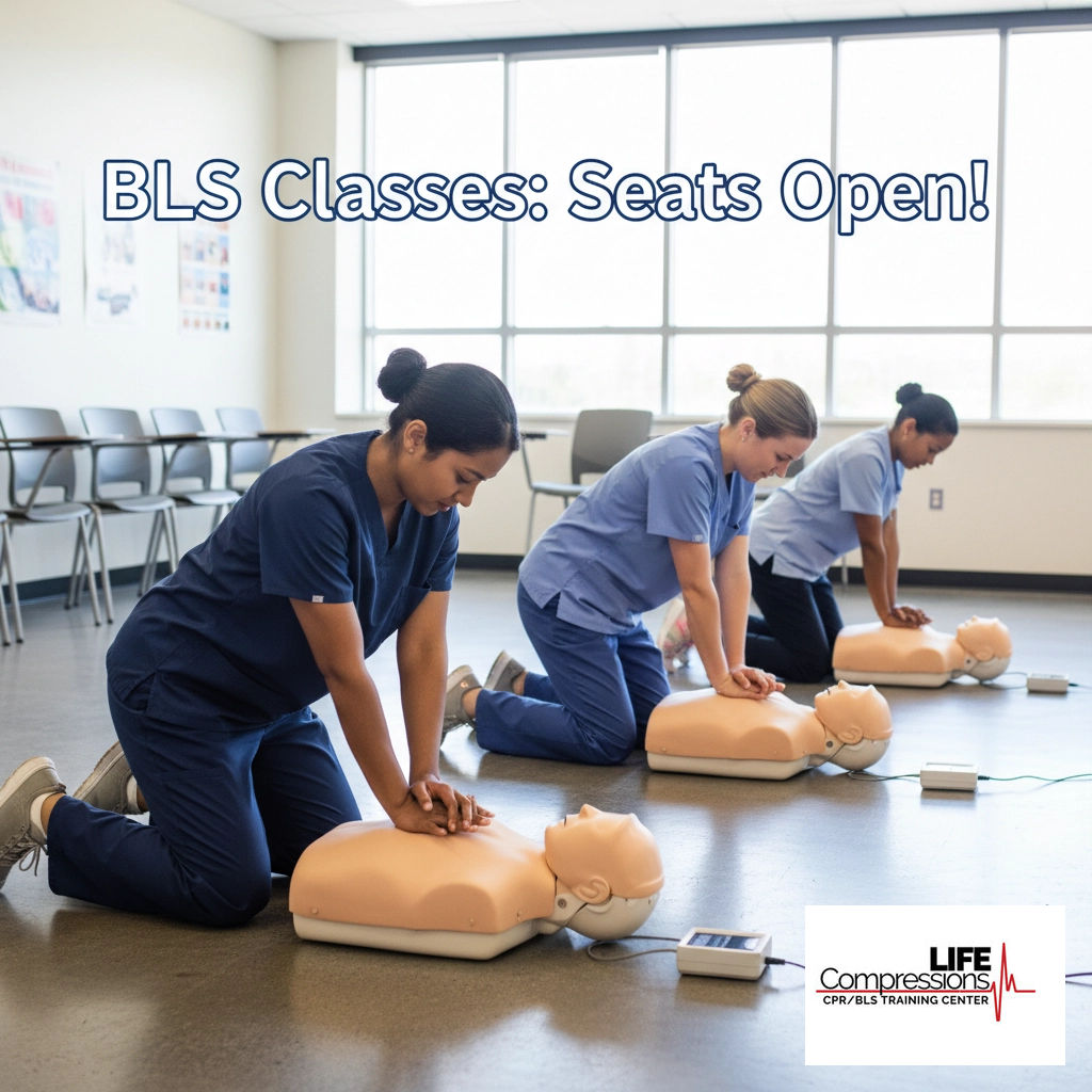 LifeCompression's tweet image. 🚨 BLS classes THIS Thursday &amp;amp; Friday! Still got seats open: don’t miss out on your chance to get certified before the weekend. Tag a friend who needs their certification! Sign up now 👉 life-compressions.com #BLS #CPR #HealthcareTraining #LastMinuteSeats #AHA