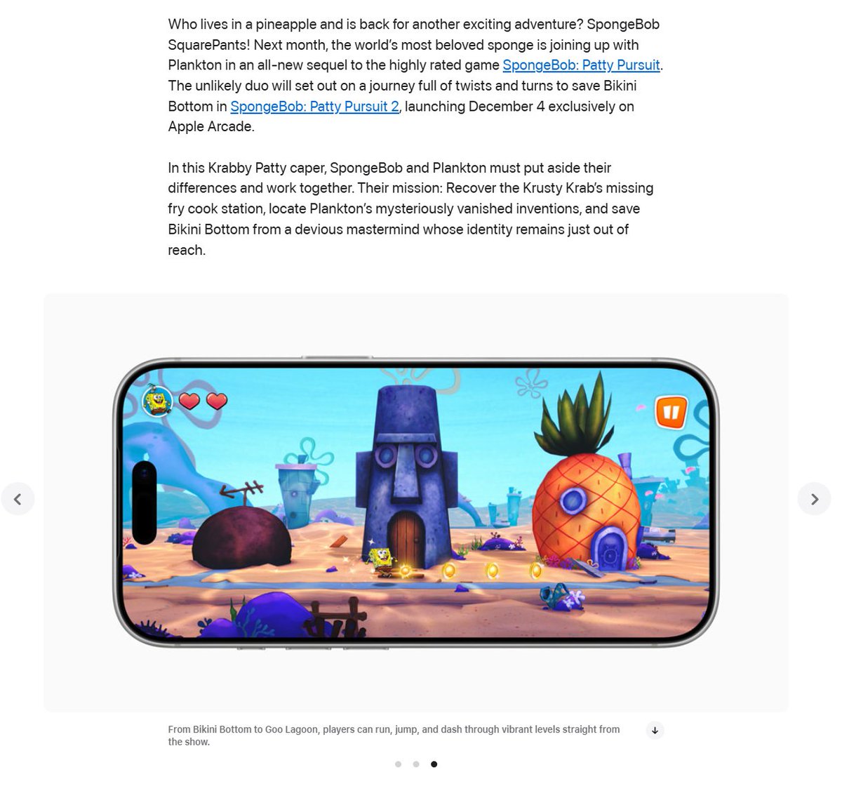 Wario64's tweet photo. Games coming to Apple Arcade on Dec 4th:

-SpongeBob Patty Pursuit 2
-PowerWash Simulator
-Cult of the Lamb Arcade Edition
-NARUTO: Ultimate Ninja STORM+
-Subway Surfers+
-Glassbreakers: Champions of Moss (Nov 13)

https://t.co/Z3SgI7uYMe https://t.co/Ugk9QfCh6q