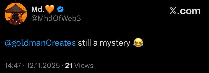 “still a mystery”

this is what building in silence actually looks like.

they know i’m building… they just dont know what.

and as such, no one can come up from now where and pull the “i took the action first” card on me.

lessons in there.