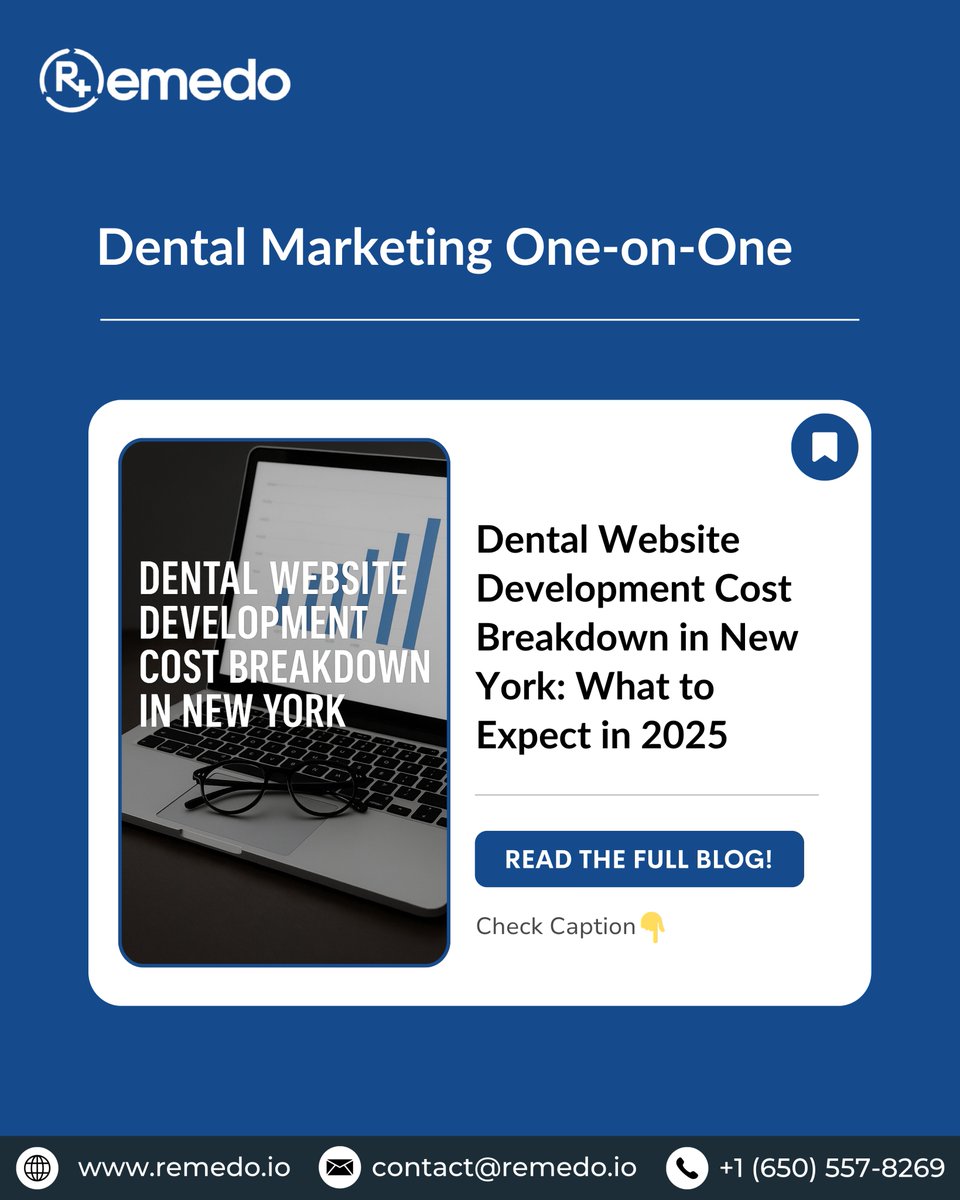remedo_io's tweet image. 🌐 Dental Website Development Cost Breakdown in New York: What to Expect in 2025
So you’ve got a solid dental practice, and you’re ready...

👉 Read the full blog: linkly.link/2Kjhw
.
#DentalWebsiteDesign #DentalMarketing2025 #DentistWebsites #DentalBranding #Remedo