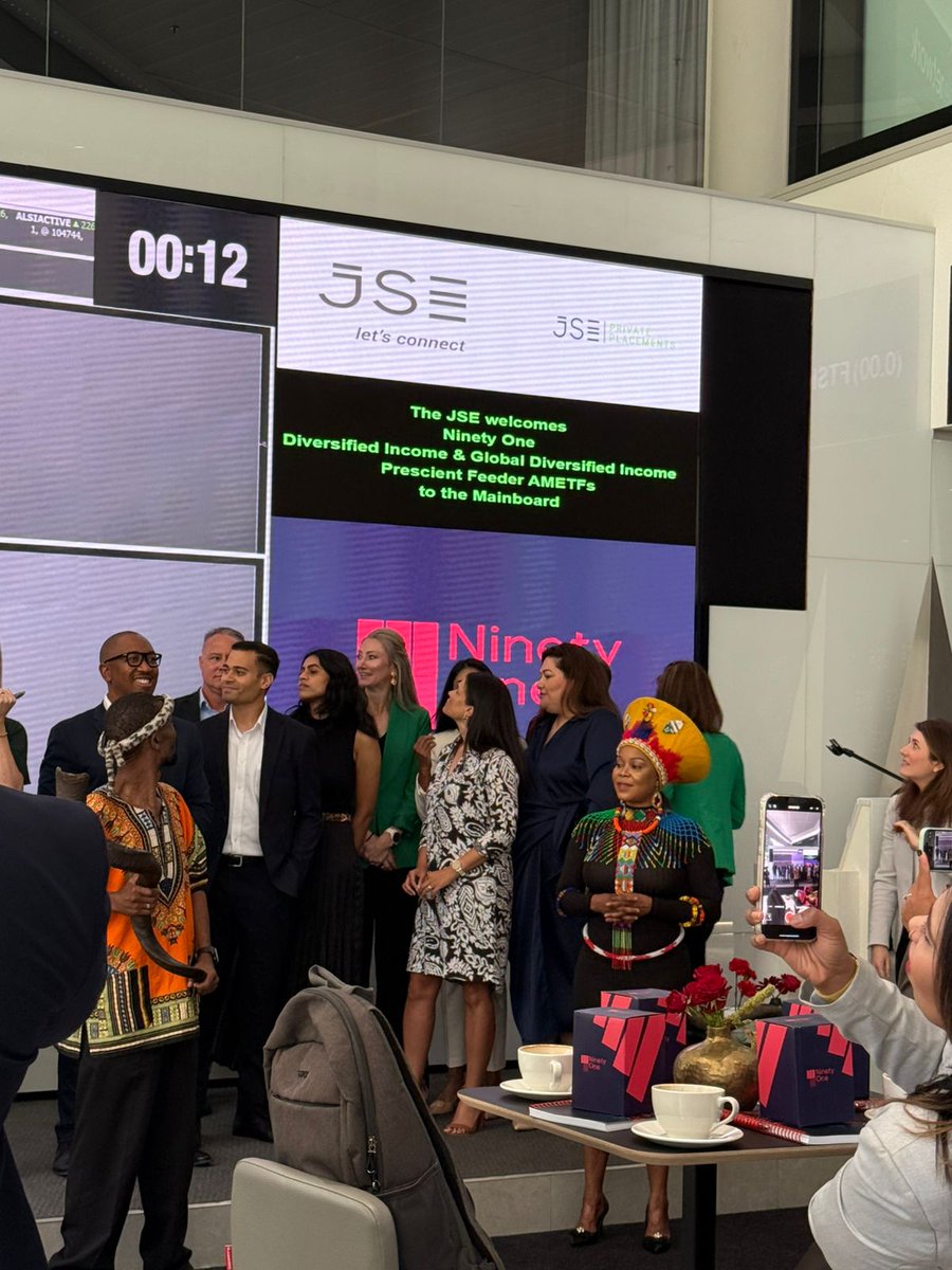 ShyftGlobal's tweet photo. From the @JSE_Group launch floor, a proud moment celebrating @ninetyone_sa's AMETF listings!
An incredible event marking innovation and growth in South African investing. And now available on Shyft.
@SBGTraderZA #GetShyft #Shyft #JSE #NinetyOne https://t.co/AOx2F0lgR0