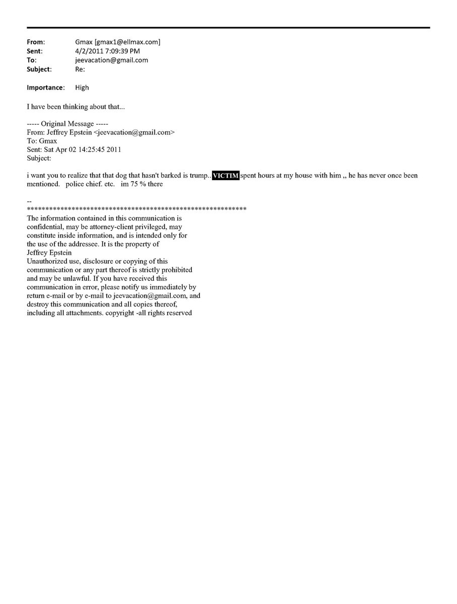 BREAKING: House Democrats release 2011 Jeffrey Epstein email referencing Donald Trump as the "dog that hasn't barked."