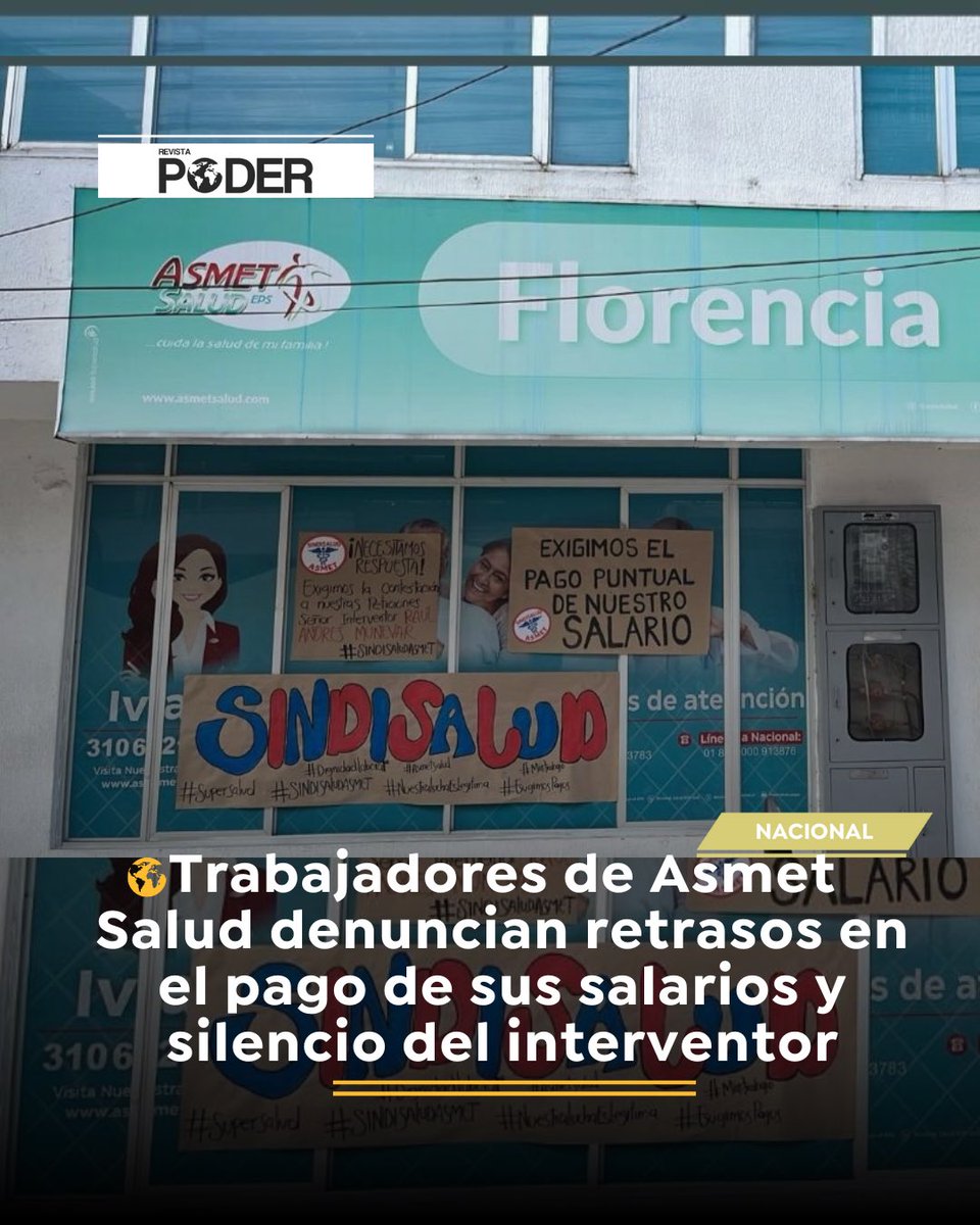 RevistaPODERcol's tweet photo. Trabajadores de #AsmetSalud completan varios días sin recibir su salario.
Desde diferentes regiones del país protestan por el incumplimiento y el silencio del interventor Raúl Andrés Múnevar Niño.
Exigen pagos y respeto a sus derechos laborales.

#AsmetSalud #RetrasoEnPagos #DerechosLaborales #ProtestaAsmetSalud #RevistaPoder
