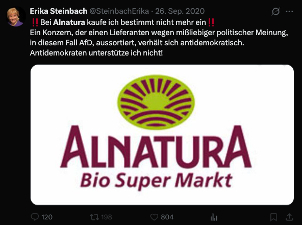 Hansaviertel's tweet photo. @Walnusskipferl »Kauf ich eben woanders ein.«
Macht sie das nicht angeblich schon seit fünf Jahren!? https://t.co/zBxDXuaPGG