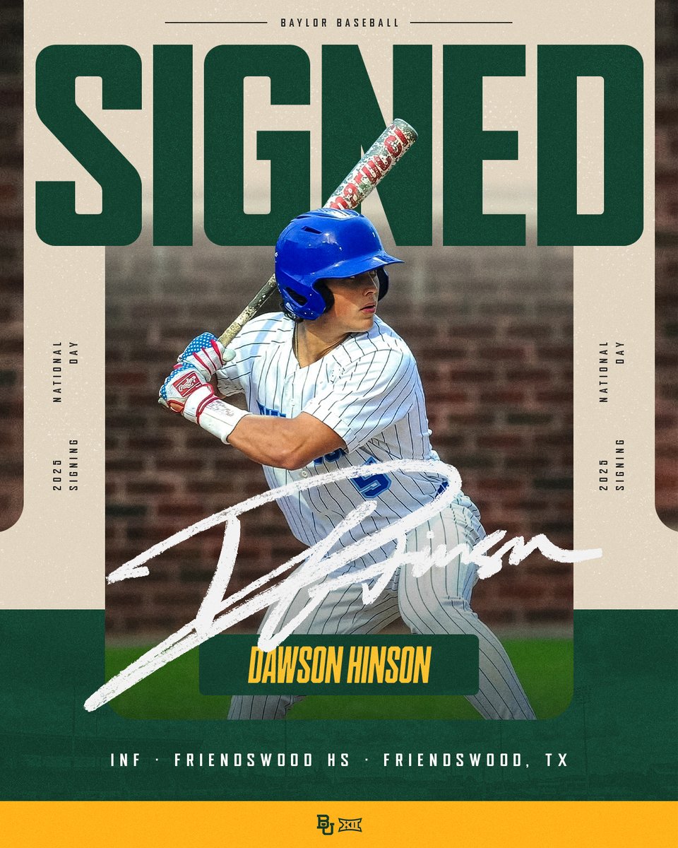 Adding a dynamic ballplayer to the bunch 🫡

✍️ <a href="/dawsonhinson3/">Dawson Hinson</a>

#SicEm 🐻⚾️ | #Together