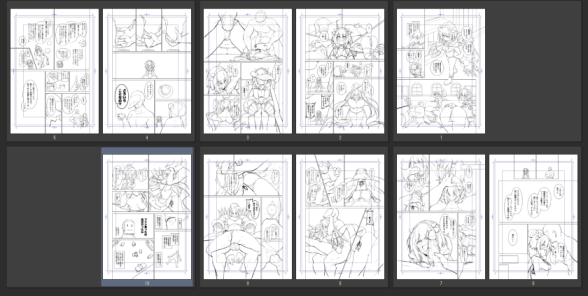 遅くなったけどペン入れ完了! 寝るまでにトーン分けるところまで終わらせるぞ～ 