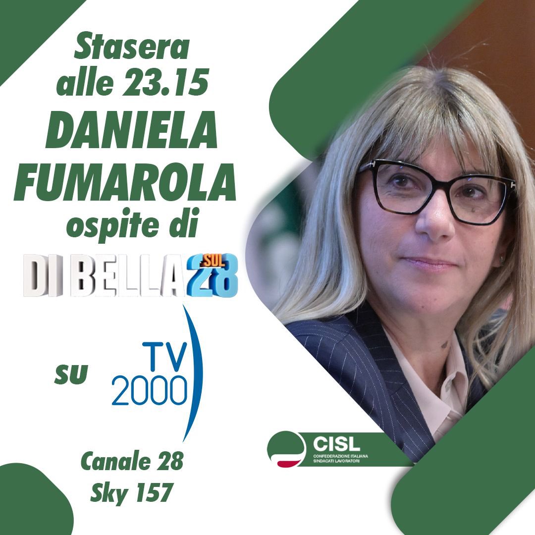 CislNazionale's tweet image. In vista dell’Assemblea nazionale #MaratonaPerLaPace di sabato 15 novembre a Roma la leader Cisl #DanielaFumarola questa sera, mercoledì 12 novembre, alle 23.15 sarà intervistata da Antonio di Bella su Tv2000