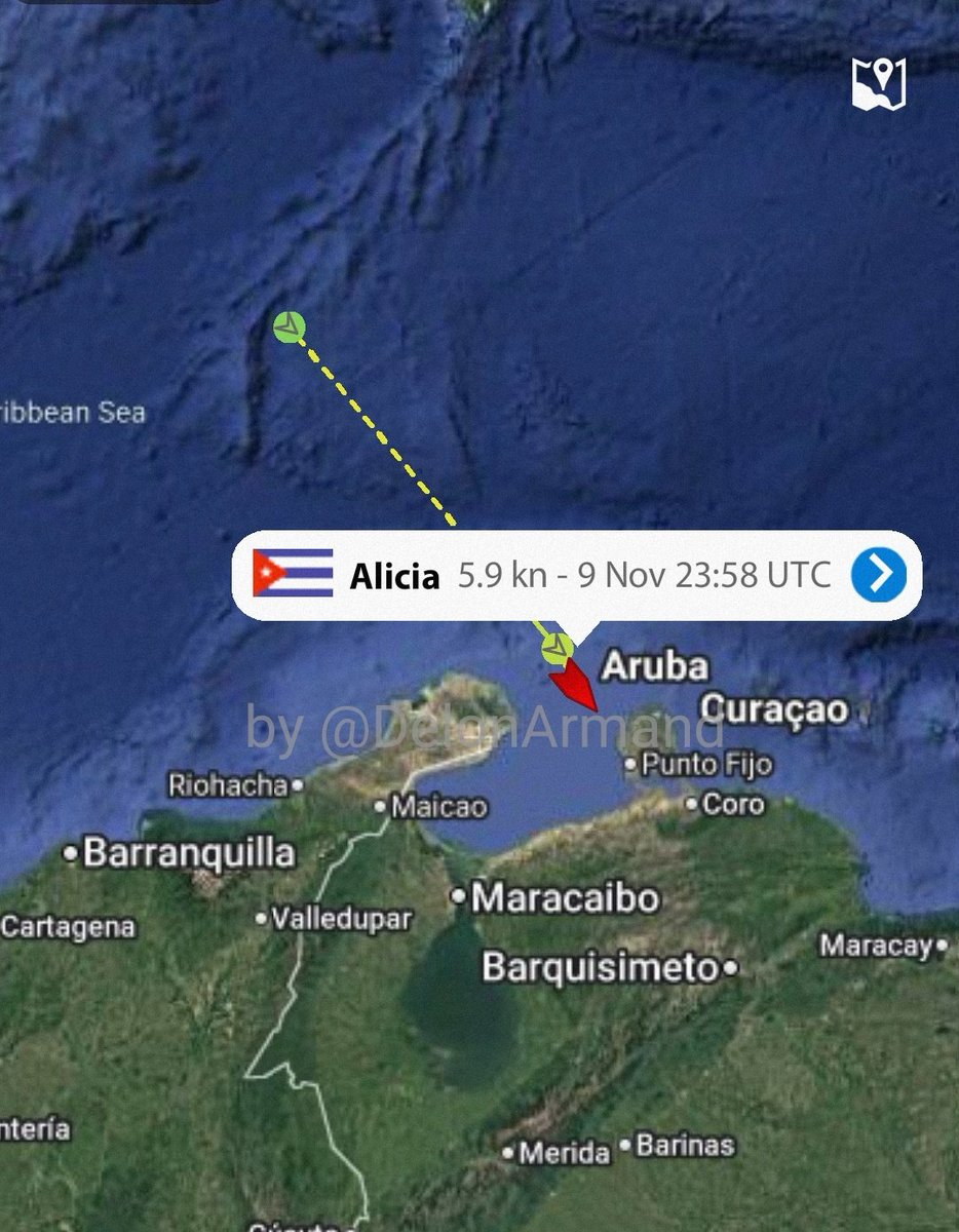 MARÍA CRISTINA un tanquero de la dictadura comunista de #Cuba arribando a Punta Cardón, #Venezuela, en Nov 09 también arribó ALICIA, otro buque de la tiranía cubana.

Cartel de los Soles pagando servicios de seguridad de estado, adoctrinamiento de militares y policías...
#tankers