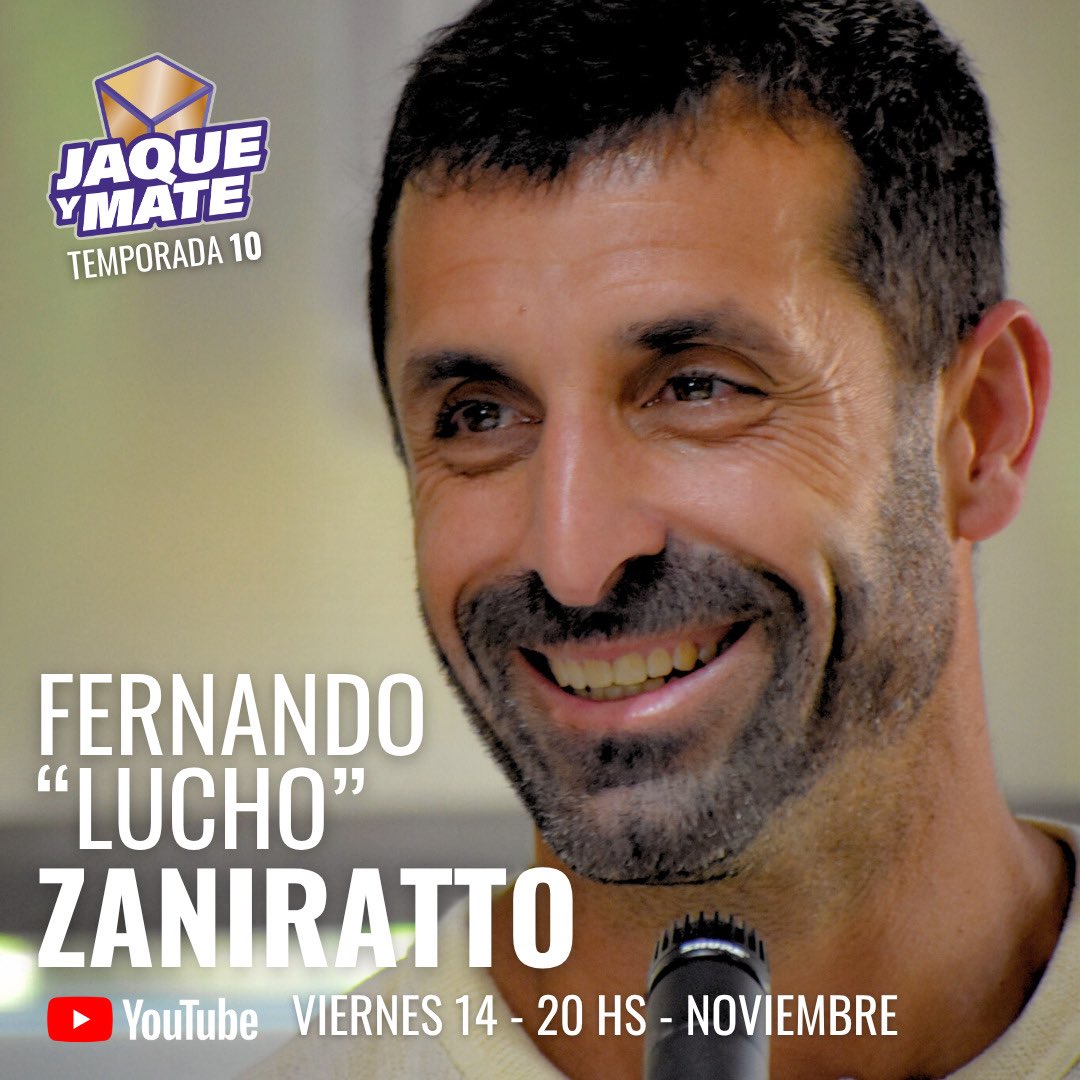 ¡Próximo invitado!🎬

Fernando Zaniratto, DT de #GELP. “Lucho” debutó como jugador bajo la conducción de Griguol y hoy anhela seguir como entrenador del Lobo en 2026. Se viene una maravillosa y sacrificada historia de vida!!

🗓️ Viernes 14/11
⏰ 20:00hs
🖥️ YouTube: Jaqueymatetv