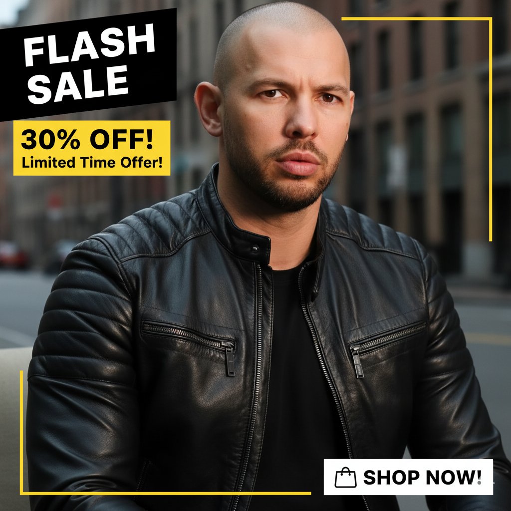 ExpressJackets's tweet photo. Own the Andrew Tate Black Leather 🔥Jacket in signature Top G black style. Available now at Express Jackets with secure worldwide shipping.
Hurry up: https://t.co/DmYVoXV5zg

#leatherjacket #andrewtate #salealert #expressjackets https://t.co/cEdgGZzFam