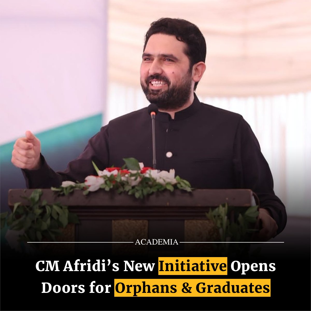 academiamag's tweet image. CM @SohailAfridiISF announces free higher education for orphan students and a new internship program for graduates in KP, empowering youth and women across the province. #KPKEducation #SohailAfridi #StudentEmpowerment #Scholarships #Internships