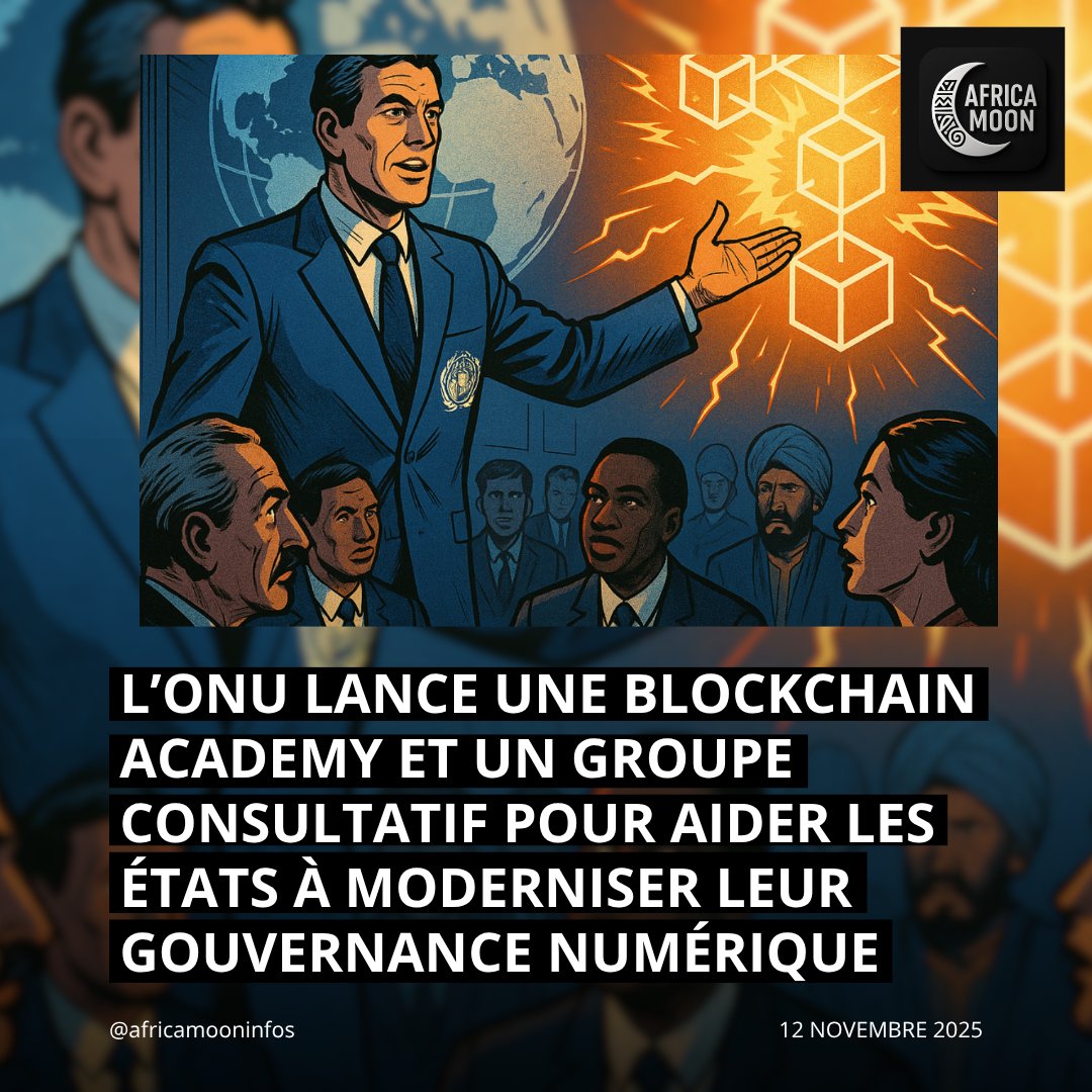 AfricaMooninfos's tweet image. L’ONU passe à la vitesse supérieure sur la #blockchain.
Le #PNUD lance une #BlockchainAcademy pour former les gouvernements et crée un groupe consultatif international afin d’accompagner la transition numérique des États. #africamoon