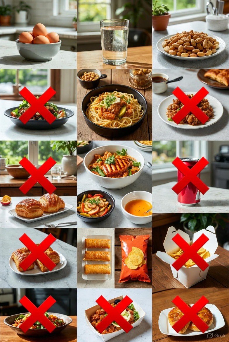 Your body doesn’t need another detox — it needs real food. 🥦

Forget teas and cleanses.
Real “detox” happens when your liver, gut, and cells get the nutrients they actually need.

Small swaps = big difference.

🍳 Eggs instead of pastries
💧 Water instead of soda
🌰 Nuts instead