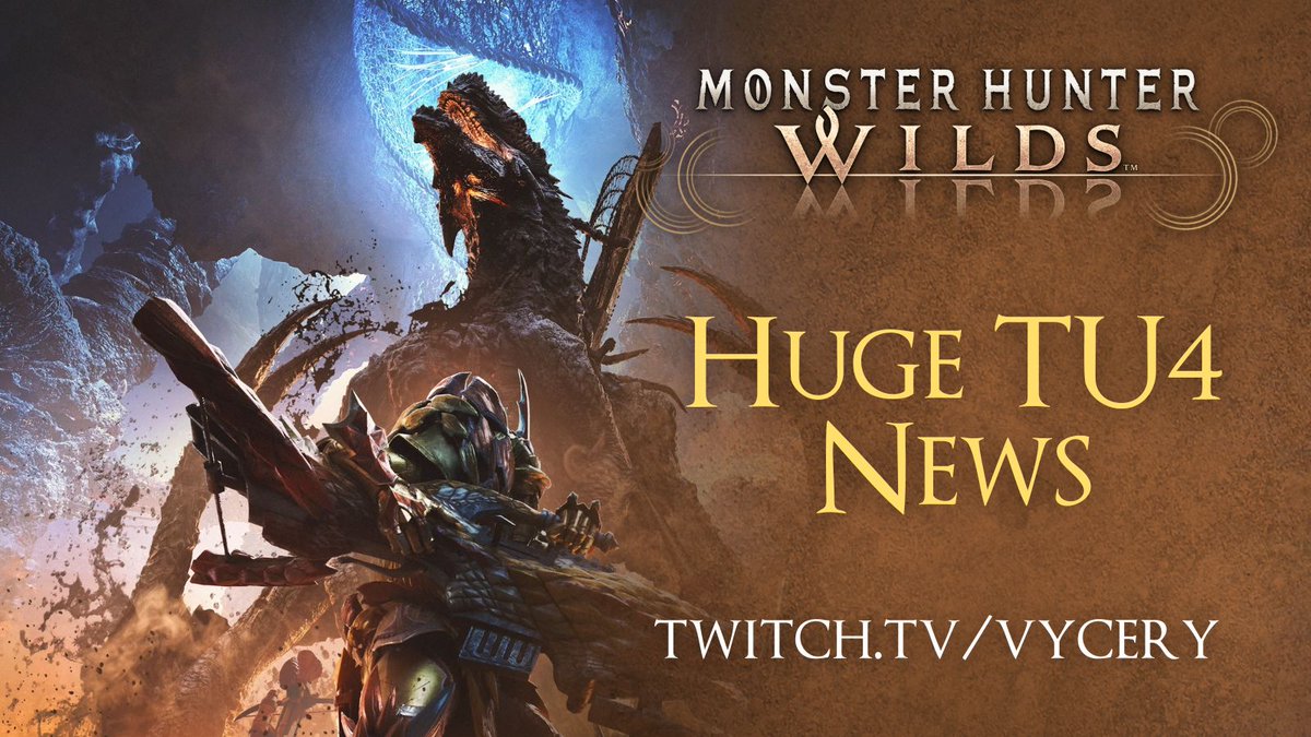 #MHWilds HUGE TU4 NEWS!             
Open Lobby! Playing with YOU!                
Everyone is welcome to join the lobby! 🩶 
twitch.tv/vycery 
twitch.tv/vycery 
twitch.tv/vycery