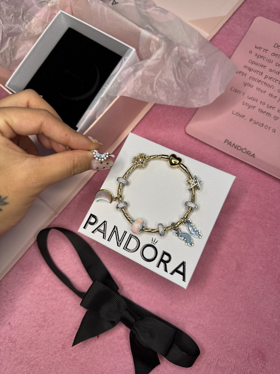 pandora sent me their new opalite collection and it’s so pretty 🦋💎🌙☁️