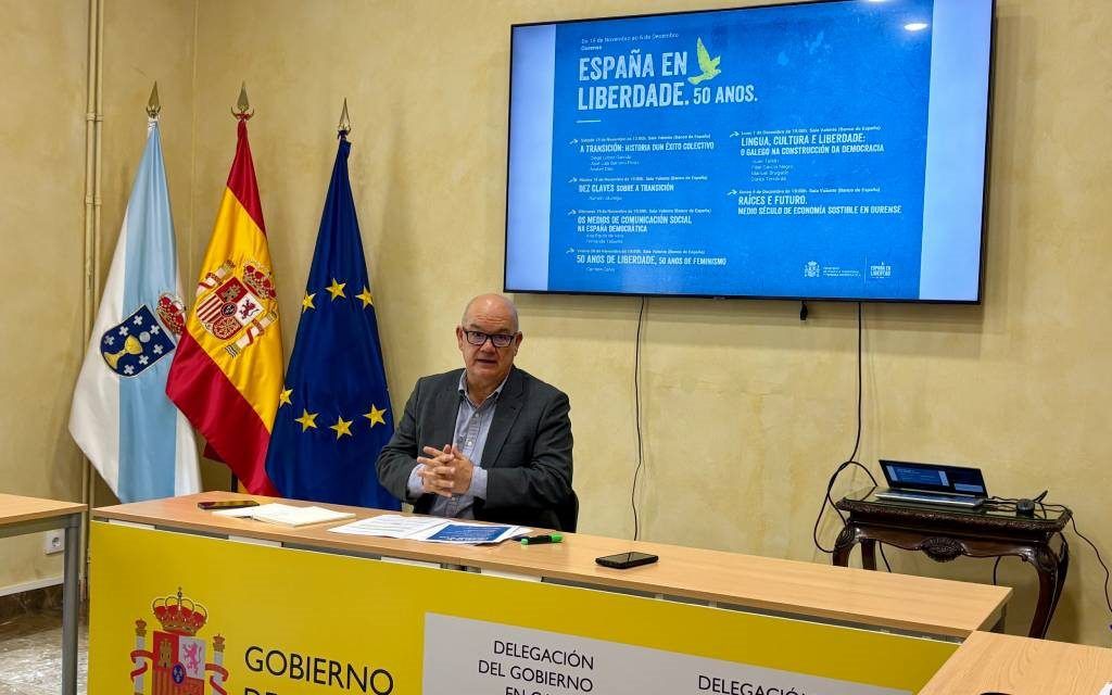Ourense organiza oito actos para celebrar os 50 anos en liberdade -  novasdoeixoatlantico.com/ourense-organi… 

Ourense | Eladio Santos, subdelegado do Goberno en Ourense, presentou hoxe a programación impulsada pola Subdelegación do Goberno e o Comisionado para a Celebración dos 50 anos de ...