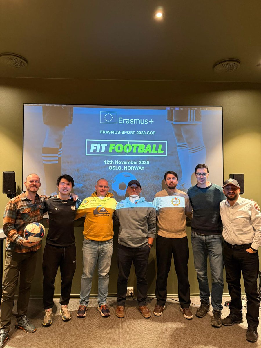 ⚽️ Los investigadores @ucam_cafd @salva_ra_  y <a href="/alvarodiazaroca/">Álvaro Díaz-Aroca</a> acuden a la reunión final del proyecto #FitFootball en Oslo. Este proyecto se ha centrado en crear nuevas oportunidades de desarrollo profesional para entrenadores de fútbol base, mediante herramientas innovadoras