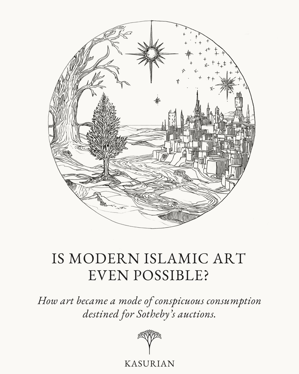 KasurianMag's tweet image. Is Modern Islamic Art Even Possible?

Burak Ömer examines how art has become a mode of conspicuous consumption &quot;destined for Sotheby&apos;s auctions&quot; in Kasurian&apos;s latest essay. 

He traces the genealogy of art as an ideal that once communicated a purpose: the recognition and worship…