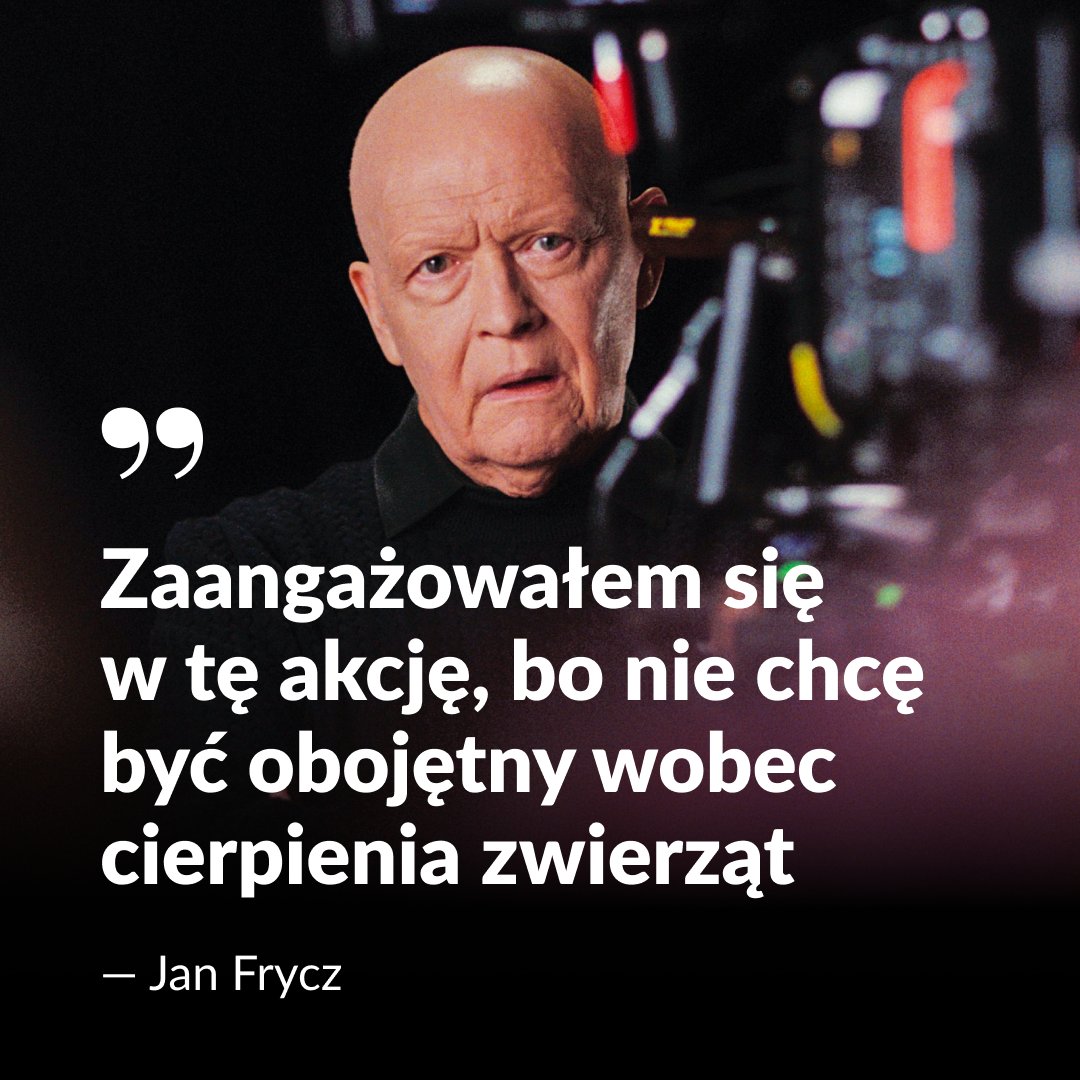 Głos Jana Frycza wybrzmiewa w obronie milionów zwierząt. A Twój?

Ustawa zakazująca hodowli zwierząt na futra jest już w rękach Prezydenta. Wystarczy jeden podpis, by zakończyć ten okrutny rozdział w historii Polski.

Razem z Janem Fryczem zaapeluj do <a href="/prezydentpl/">Kancelaria Prezydenta RP</a> <a href="/NawrockiKn/">Karol Nawrocki</a> o