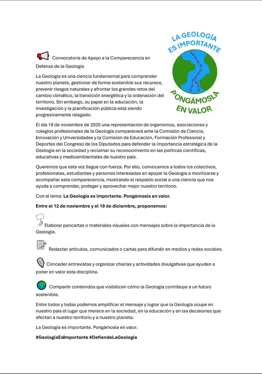 La #geologia es importante
pongámosla en valor.
Geology is important, let's value it.
Ilustre Colegio Geólogos Andalucia
#icoga