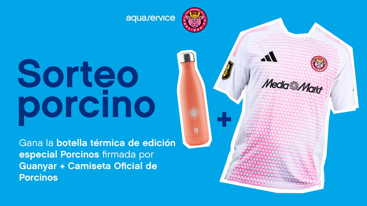 Aquaservice's tweet image. ¡Gana una camiseta + botella térmica edición especial @PorcinosFC firmada por @Guanyarr! 🙌

🔁RT
💧Menciona a un amig@
👉Síguenos
📅El 19 anunciaremos el ganador

Si quieres ganar una firmada por @gema327 ve a TikTok.

#porcinos #sorteo #deportesostenible #Aquaservice